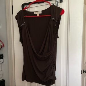 Womens Michael Kors Size XL Brown Sleeveless Top
